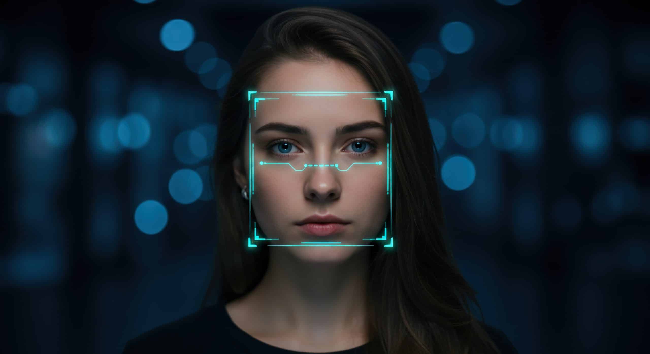 imagen de una mujer a la que le están escaneando la cara